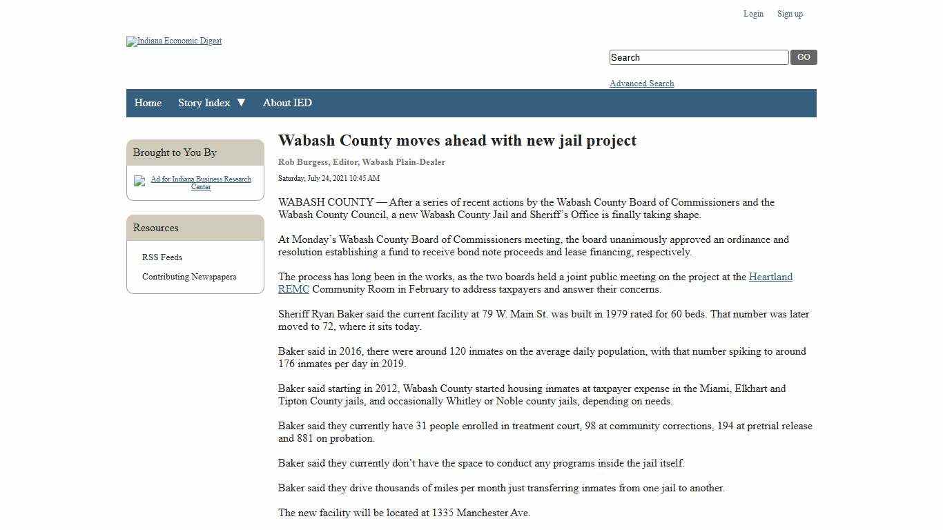 Wabash County moves ahead with new jail project - Indiana Economic Digest